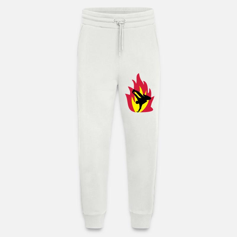 Breakdancer dans le feu - Pantalon de jogging bio décontracté fabriqué en UE - OFF WHITE