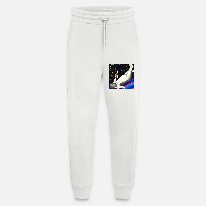 Drunk cat in space. - Jogging Pants - made by SPREAD  - OFF WHITE