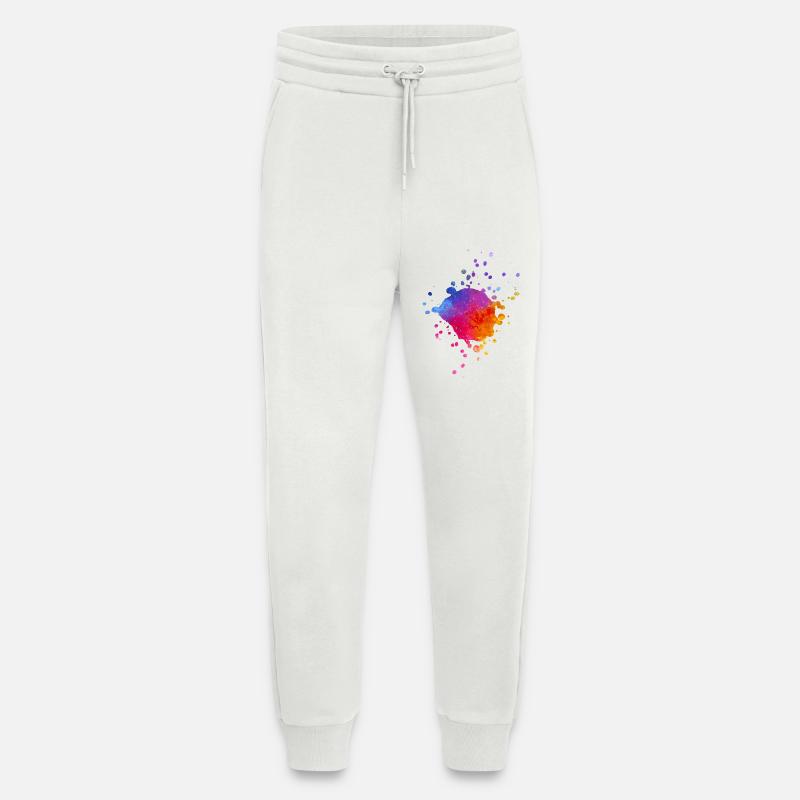 Bunte Farbspritzer - Farbverlauf Aquarell - Jogginghose - made by SPREAD - OFF WHITE