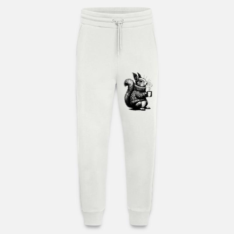 Squirrel with tea - Jogging Pants - made by SPREAD  - OFF WHITE
