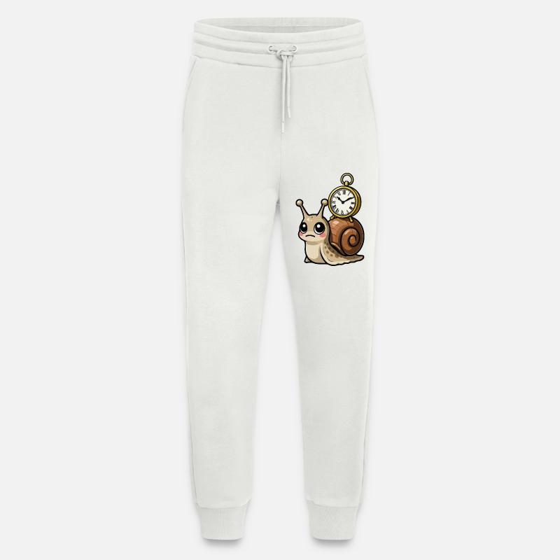 Snail with clock on shell - Jogging Pants - made by SPREAD  - OFF WHITE