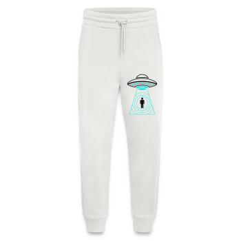 Vecteur d’enlèvement par OVNI Me Téléporter - Pantalon de jogging bio décontracté fabriqué en UE - OFF WHITE - Devant