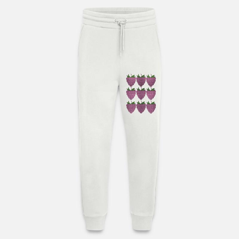 raspberry pattern textile - Jogging Pants - made by SPREAD  - OFF WHITE