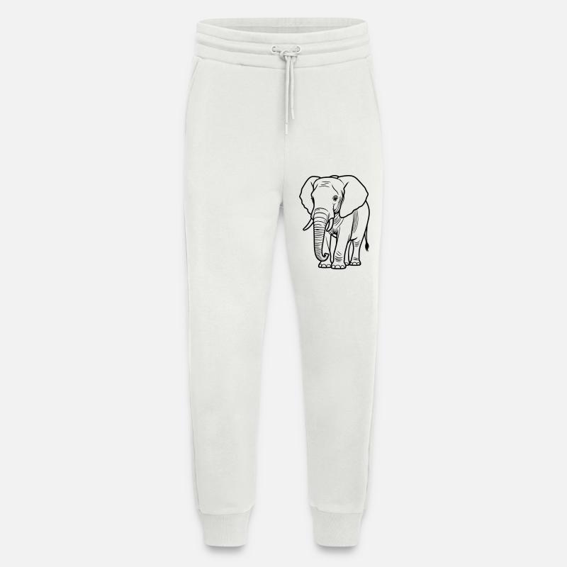 éléphant - Pantalon de jogging bio décontracté fabriqué en UE - OFF WHITE