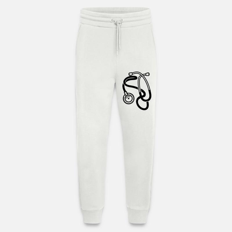 stéthoscope - Pantalon de jogging bio décontracté fabriqué en UE - OFF WHITE