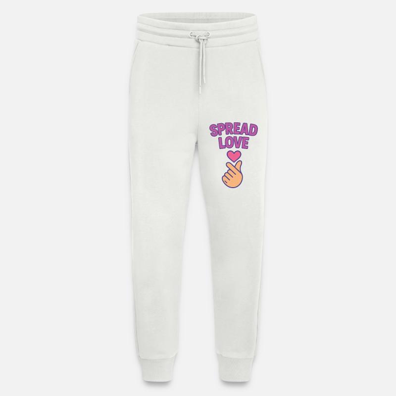 K-POP Liebe verbreiten: Herz-Hand-Geste - Jogginghose - made by SPREAD - OFF WHITE