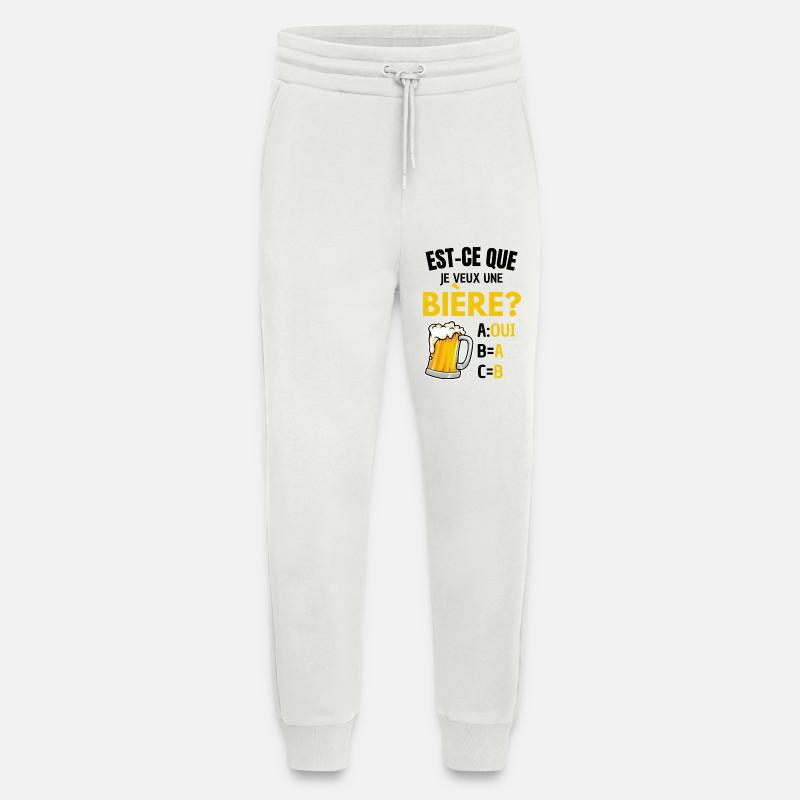 Will ich ein Bier? Beauf Alkoholwitz - Jogginghose - made by SPREAD - OFF WHITE