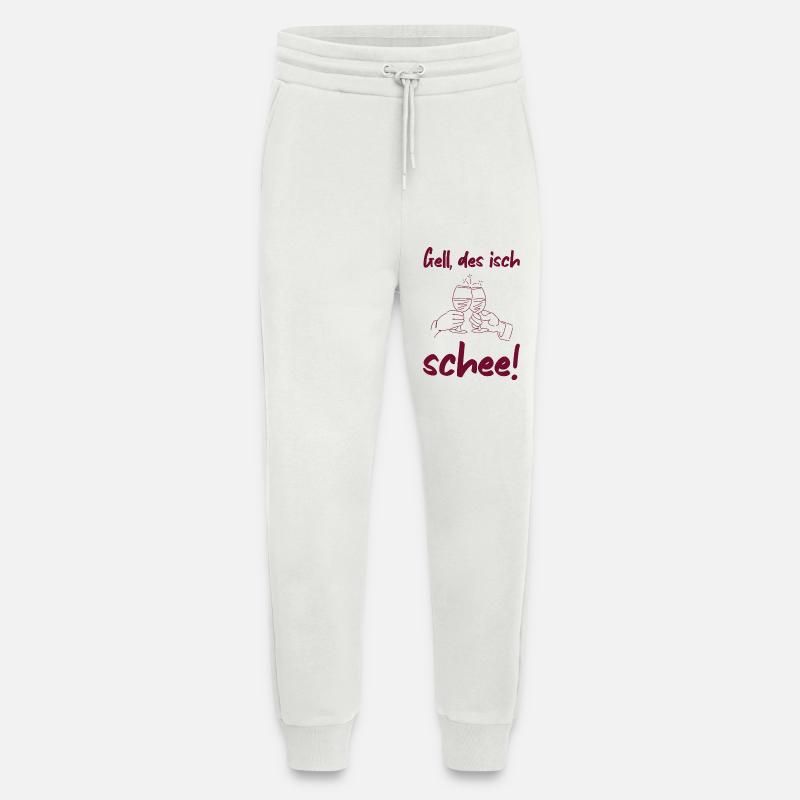 Schee - badisches Sprichwort Freundschaft Wein - Jogginghose - made by SPREAD - OFF WHITE