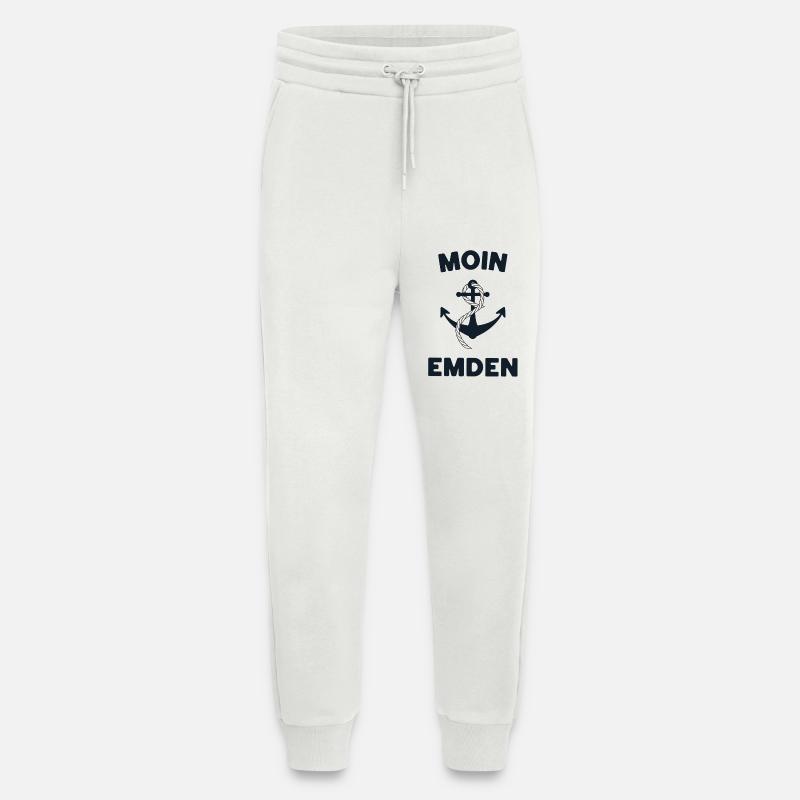 Moin Emden – Conception d’ancres maritimes - Pantalon de jogging bio décontracté fabriqué en UE - OFF WHITE