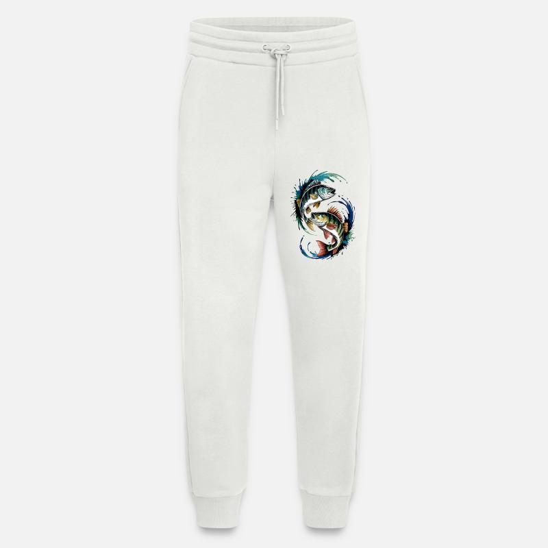 Pêche à la perche - Pantalon de jogging bio décontracté fabriqué en UE - OFF WHITE
