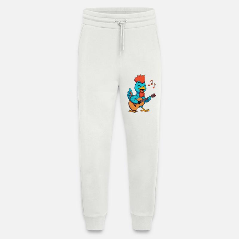 Chicken Playing Guitar - Jogging Pants - made by SPREAD  - OFF WHITE