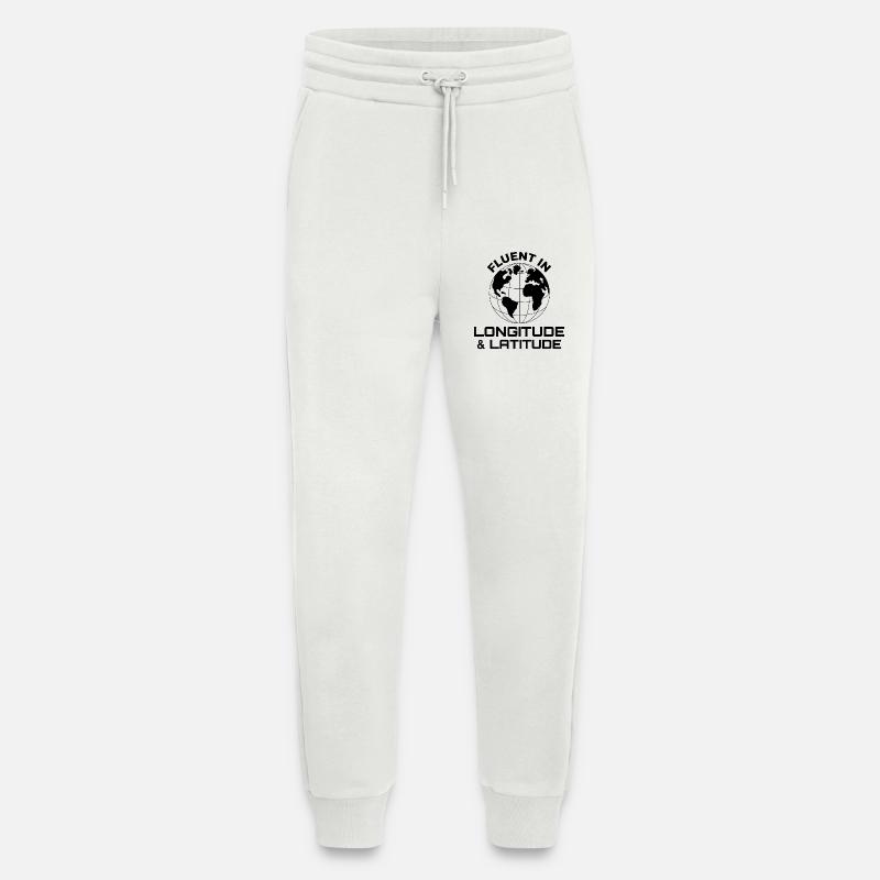 Fluent Longitude Latitude GIS Globe - Pantalon de jogging bio décontracté fabriqué en UE - OFF WHITE