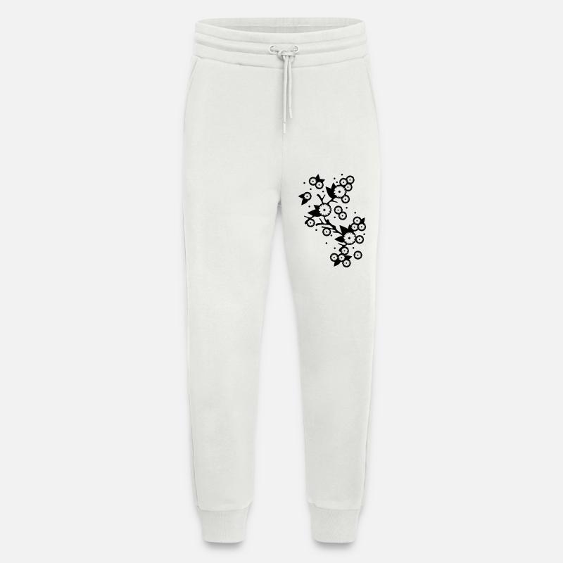 stilisierter Blüten Ast - Jogginghose - made by SPREAD - OFF WHITE