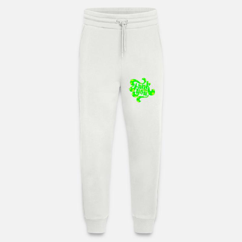 Conception de texte punk néon vert - Pantalon de jogging bio décontracté fabriqué en UE - OFF WHITE