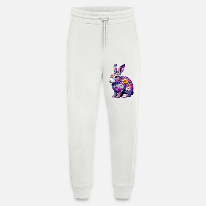 Hase mit Blumen geschmückt - Jogginghose - made by SPREAD - OFF WHITE
