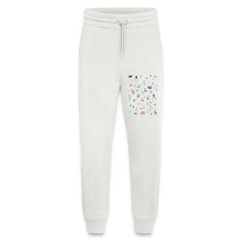 Watercolor Florals on Black - Jogging Pants - made by SPREAD  - OFF WHITE - Front