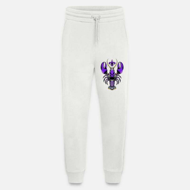 Mardi Gras crawfish with fleur-de-lis design - Jogging Pants - made by SPREAD  - OFF WHITE
