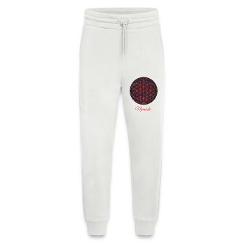 Namaste – Red & Black Flower of Life - Jogging Pants - made by SPREAD  - OFF WHITE - Front