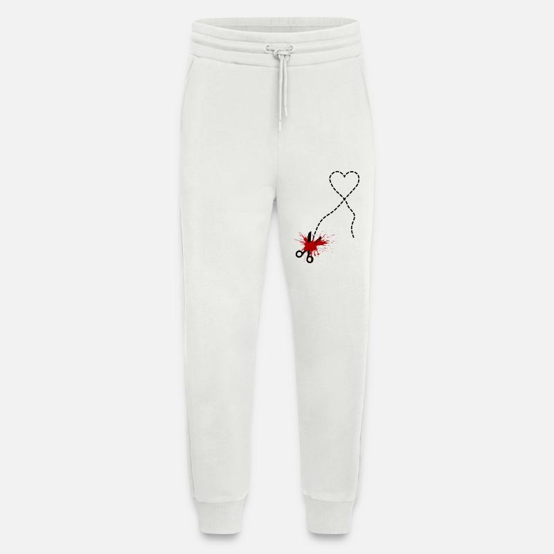Hier schneiden – Herzschmerz & Leidenschaft - Jogginghose - made by SPREAD - OFF WHITE