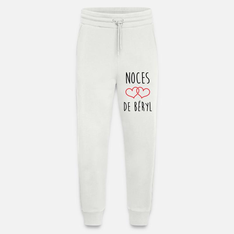 noces de béryl 23 ans d'amour - Pantalon de jogging bio décontracté fabriqué en UE - OFF WHITE