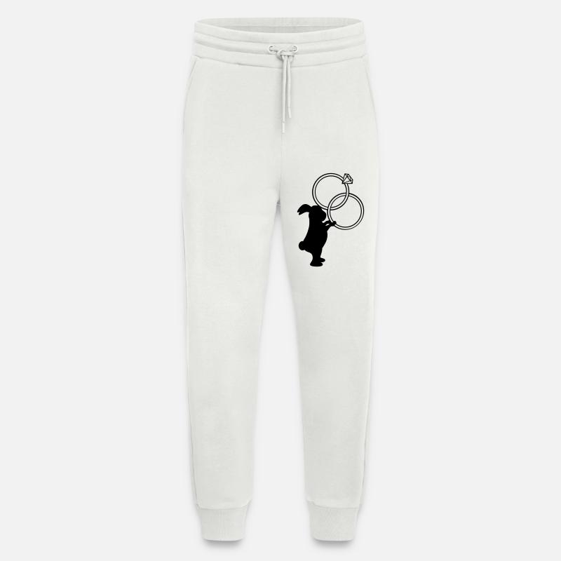 Bagues de mariage Lapin de mariage - Pantalon de jogging bio décontracté fabriqué en UE - OFF WHITE