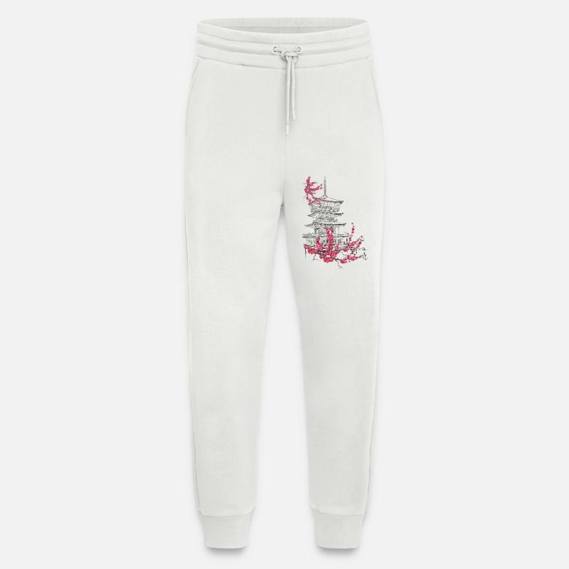 Pagode und Sakura - Jogginghose - made by SPREAD - OFF WHITE