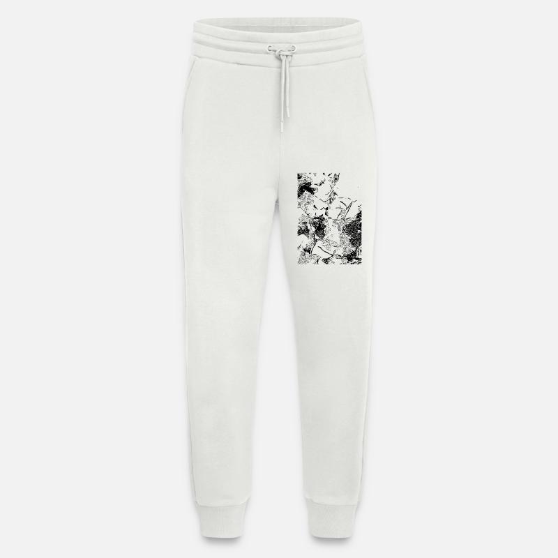 Abstract image / line / black / pattern - Jogging Pants - made by SPREAD - OFF WHITE