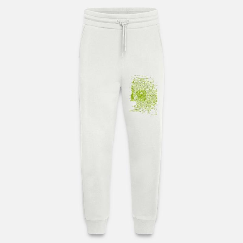 Conception abstraite - Pantalon de jogging bio décontracté fabriqué en UE - OFF WHITE
