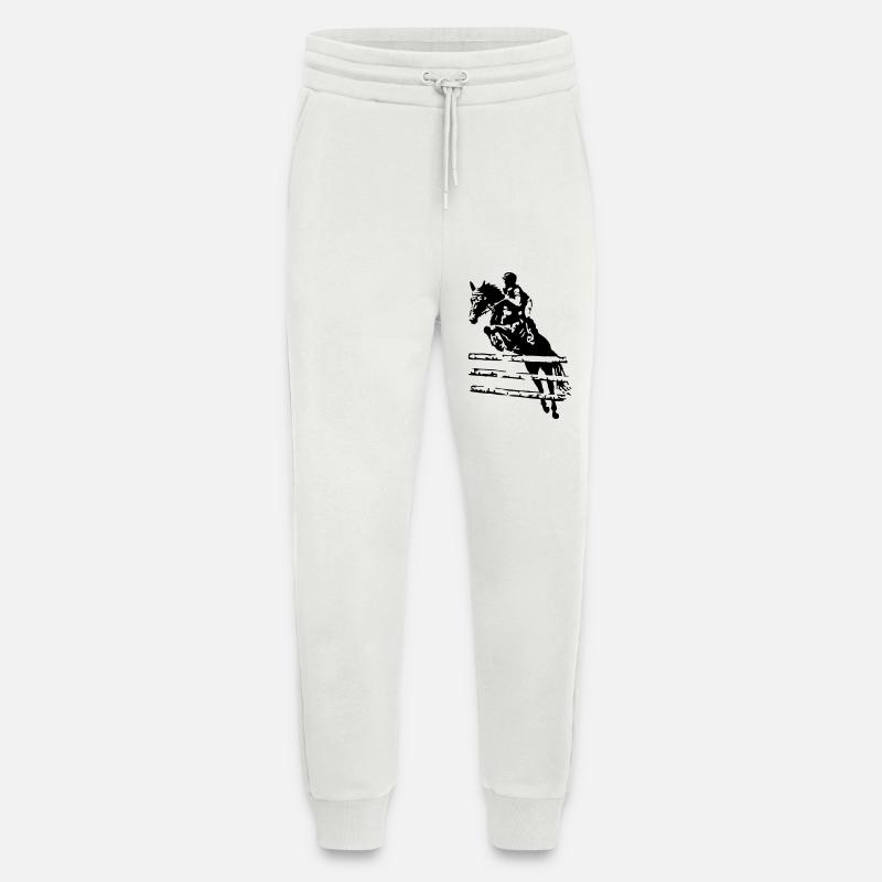 Cavalier de saut d’obstacles - Pantalon de jogging bio décontracté fabriqué en UE - OFF WHITE
