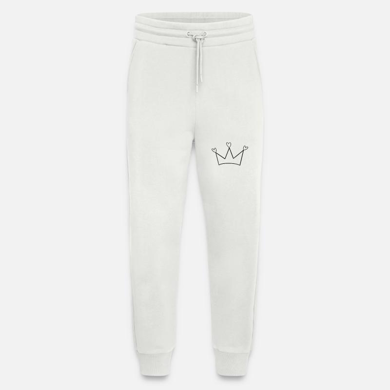 Königliche Krone mit Herz – Love Statement - Jogginghose - made by SPREAD - OFF WHITE