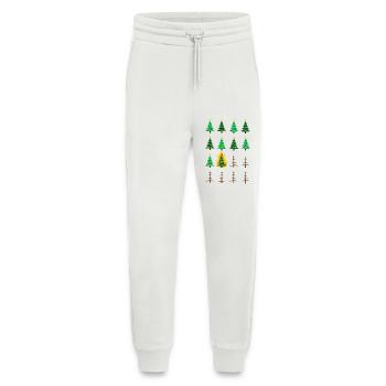 arbre de Noël brûlant, Noël, arbre de Noël - Pantalon de jogging bio décontracté fabriqué en UE - OFF WHITE - Devant