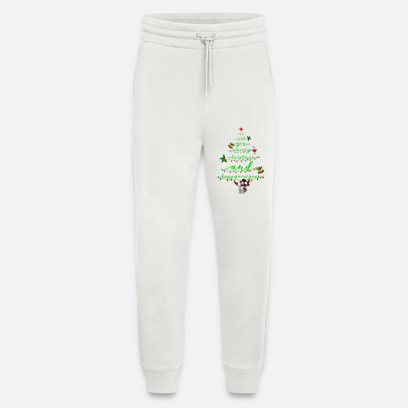 Script Christmas Tree with Snowman - Jogging Pants - made by SPREAD  - OFF WHITE
