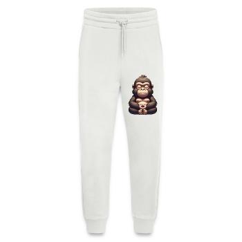 Cute Gorilla Yoga Meditation Inner Peace Cartoon - Jogging Pants - made by SPREAD  - OFF WHITE - Front