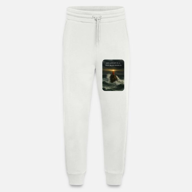STEADFAST IN A TROUBLED WORLD - Jogging Pants - made by SPREAD  - OFF WHITE