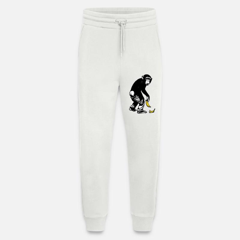 Grafischer Affe mit Banane rutscht die Hose runter - Jogginghose - made by SPREAD - OFF WHITE
