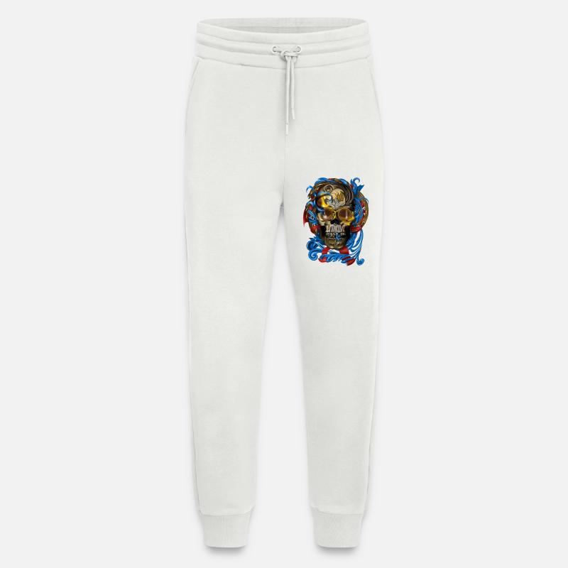 Barock Skull mit Blau Bändern - Jogginghose - made by SPREAD - OFF WHITE