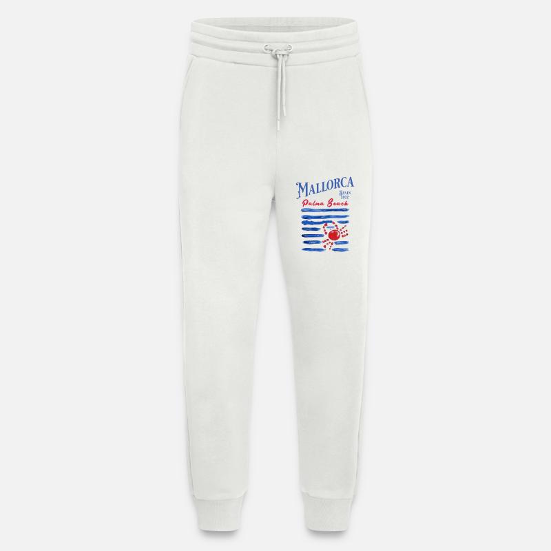 Mallorca 2022 Palma Beach Crab - Jogging Pants - made by SPREAD  - OFF WHITE