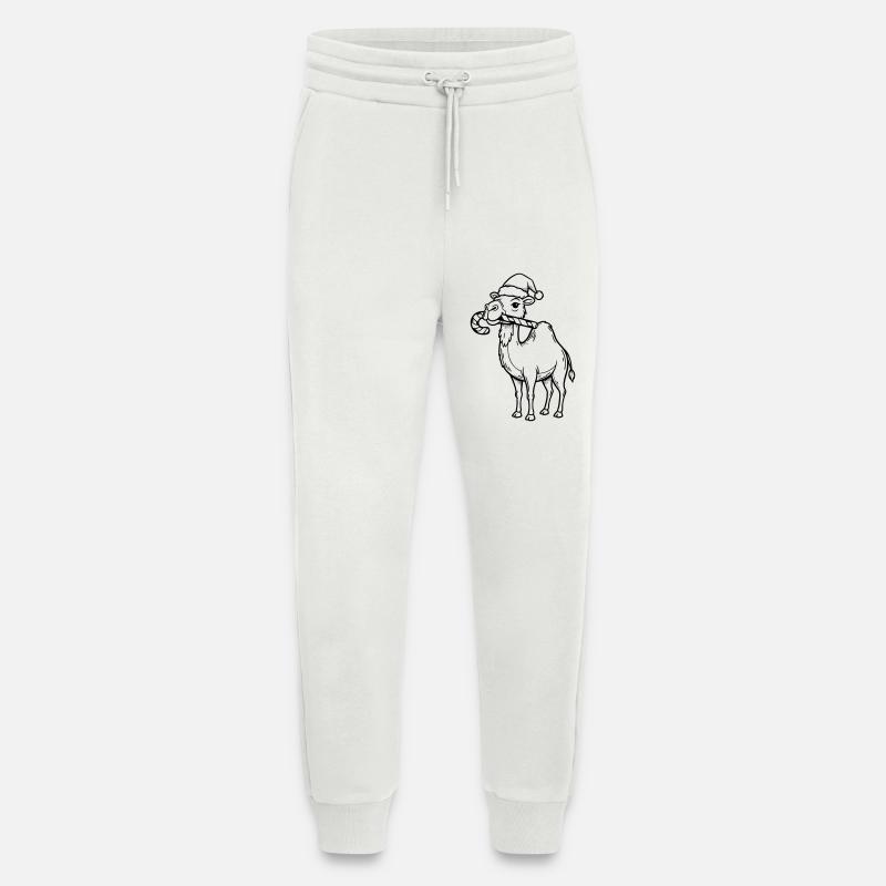 Camel with Santa Hat Illustration - Jogging Pants - made by SPREAD  - OFF WHITE