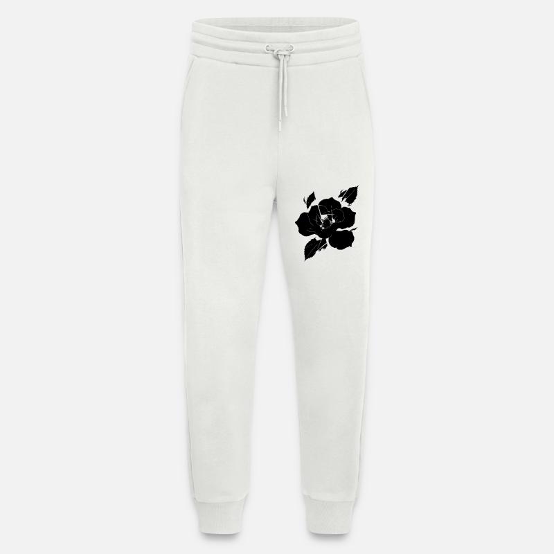 Fragmented Black Rose - Jogging Pants - made by SPREAD  - OFF WHITE