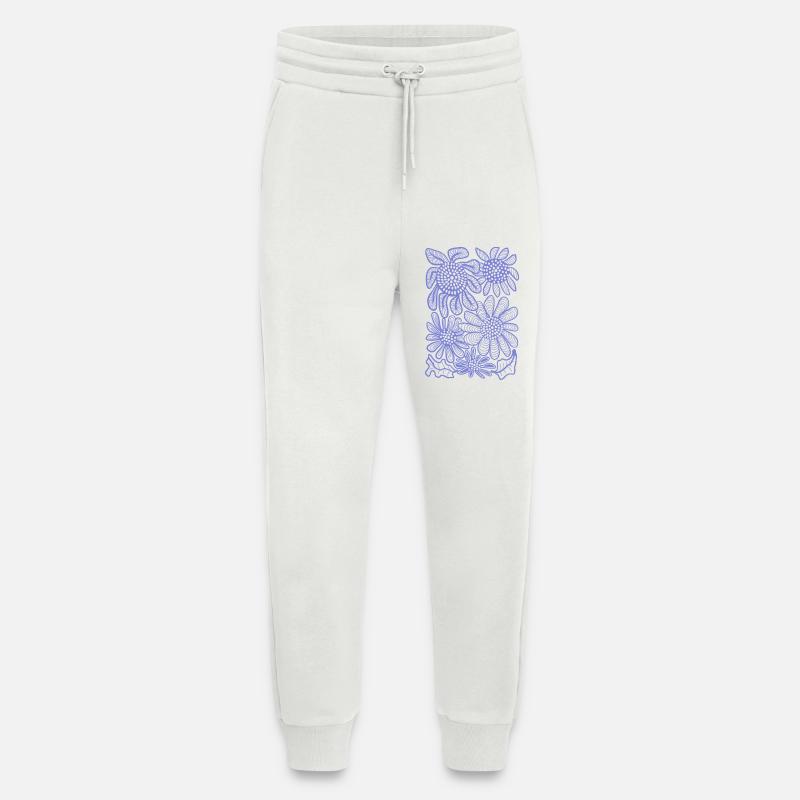 Floral Linework Bloom - Jogging Pants - made by SPREAD  - OFF WHITE