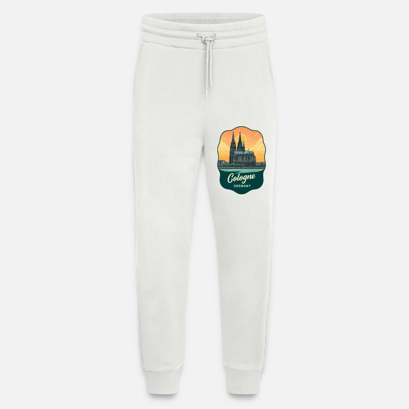 Kölner Dom, Retro-Sonnenuntergangsabzeichen - Jogginghose - made by SPREAD - OFF WHITE