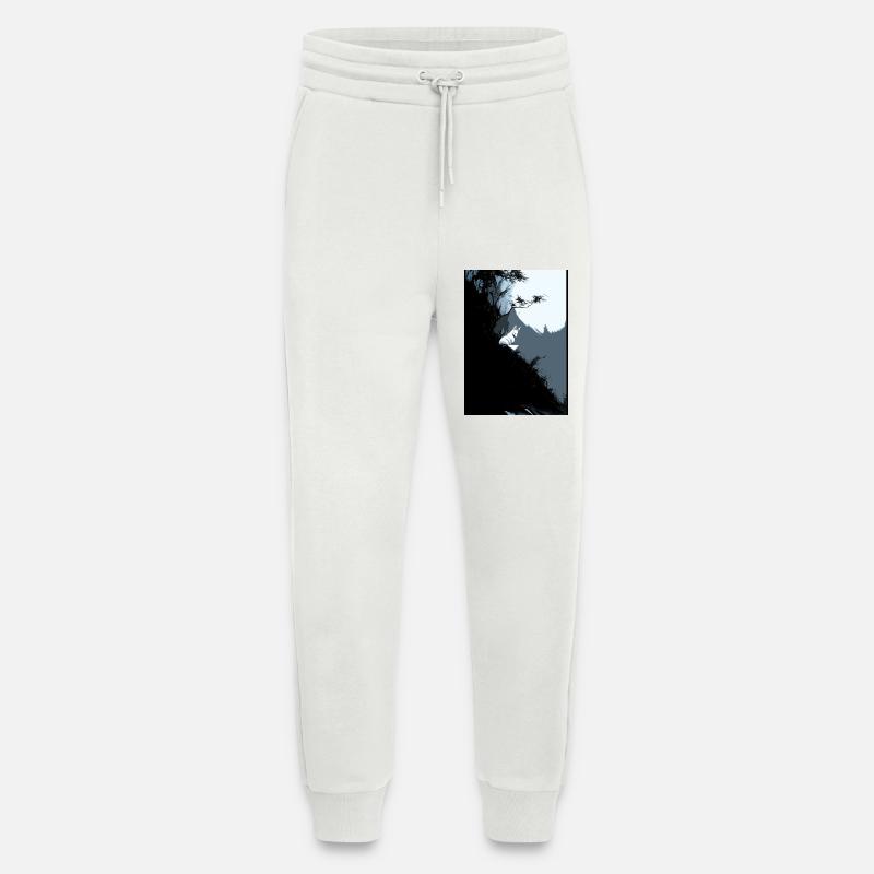 Lunar Fox on Bluish Cliff - Jogging Pants - made by SPREAD  - OFF WHITE
