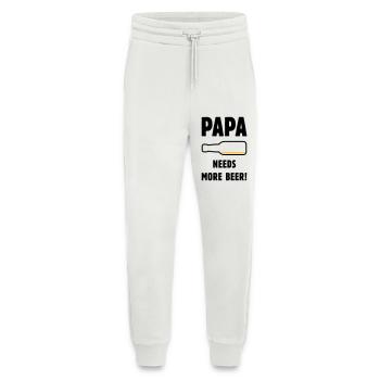 Papa a besoin de plus de bière ! (Bière Père Papa / POS 2C) - Pantalon de jogging bio décontracté fabriqué en UE - OFF WHITE - Devant