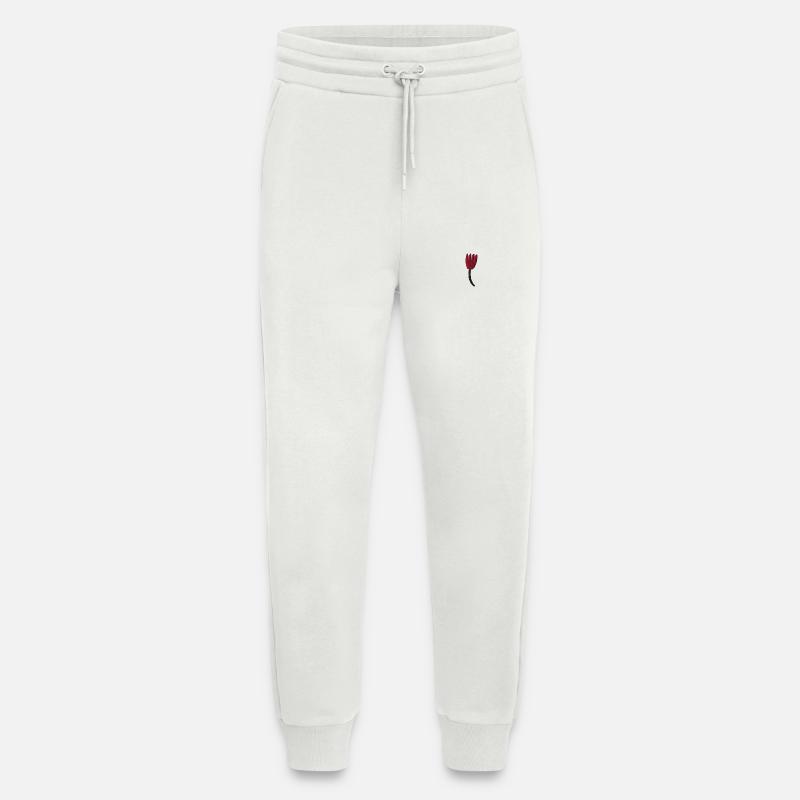 Tulpe bestickt - Jogginghose - made by SPREAD - OFF WHITE