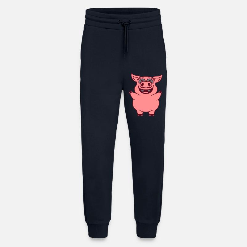 Kleines lustiges Schwein Comic - Jogginghose - made by SPREAD - DARK NAVY