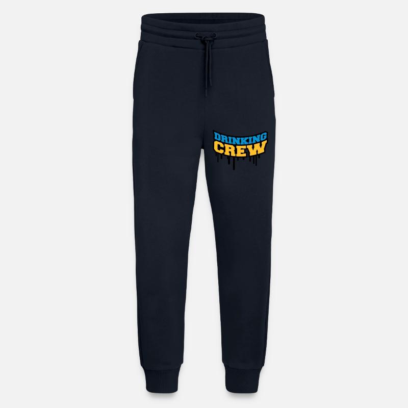Drinking Crew Graffiti - Pantalon de jogging bio décontracté fabriqué en UE - DARK NAVY