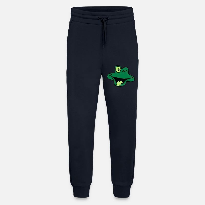 Grenouille comique impertinent visage - Pantalon de jogging bio décontracté fabriqué en UE - DARK NAVY