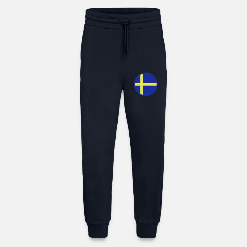 Drapeau de la Suède Drapeau - Pantalon de jogging bio décontracté fabriqué en UE - DARK NAVY