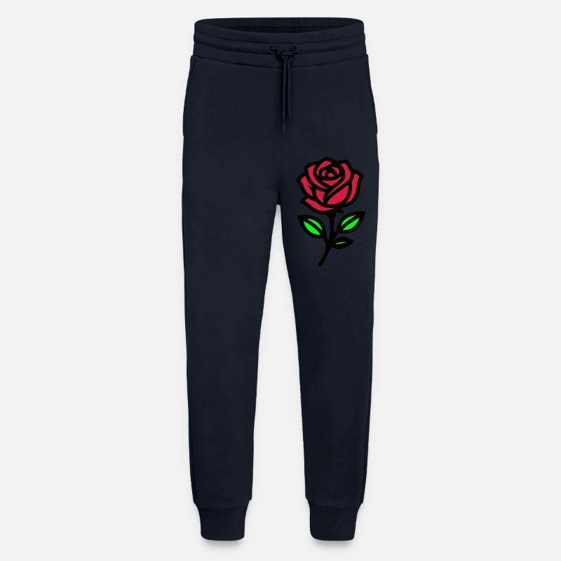 Fleur de rose - Pantalon de jogging bio décontracté fabriqué en UE - DARK NAVY