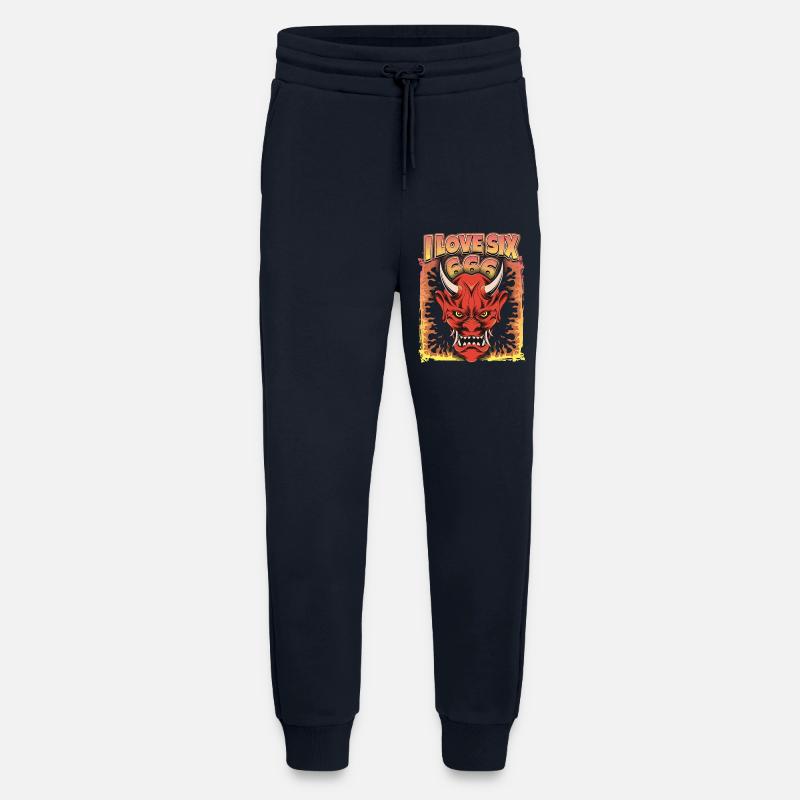 Devil-Devil, Satan Saying 666 - Jogging Pants - made by SPREAD  - DARK NAVY